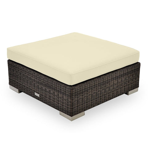 Outdoor Cuba Ottoman with natural cushion